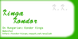 kinga kondor business card